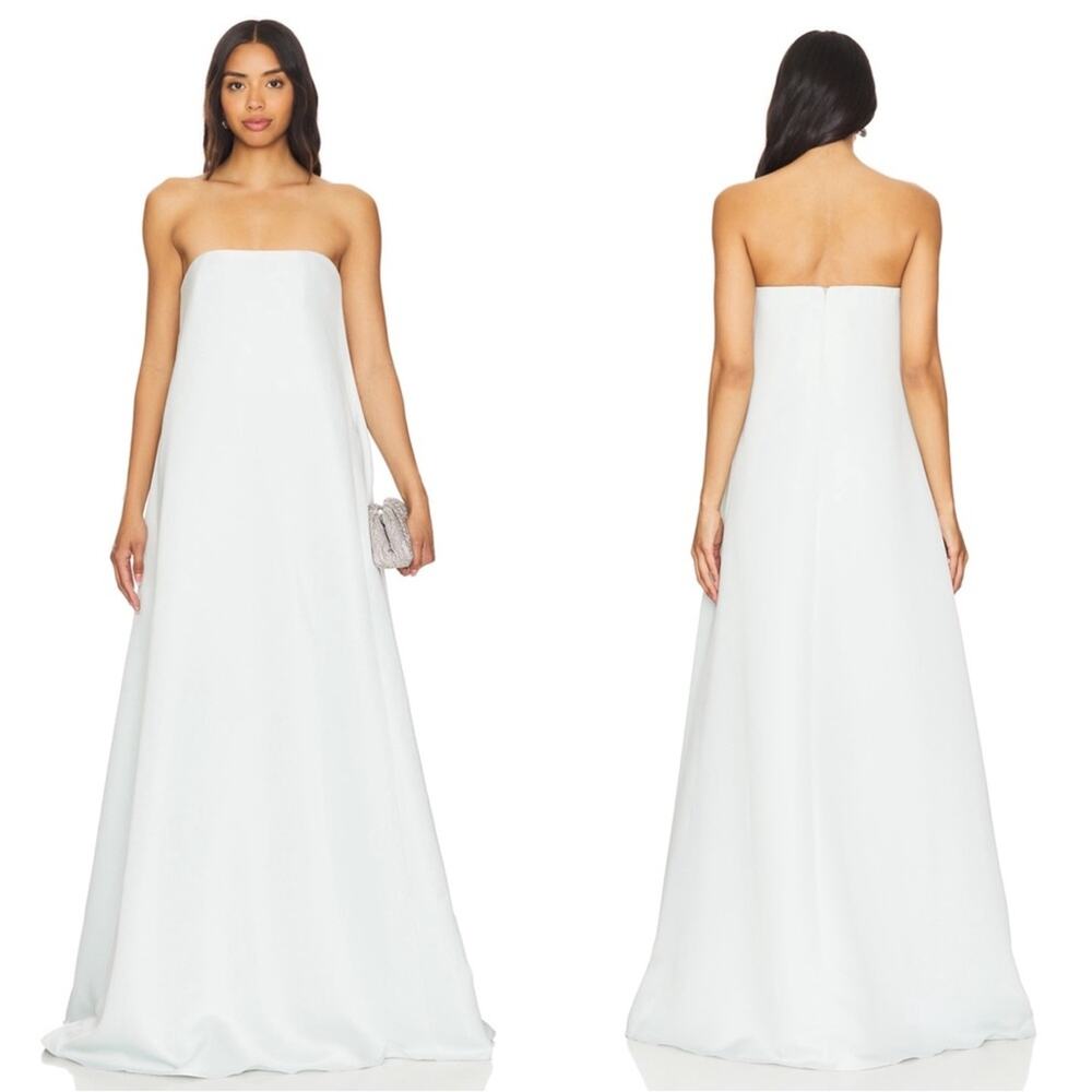 SAU LEE Heather Strapless Pale Blue Maxi Gown Size 0